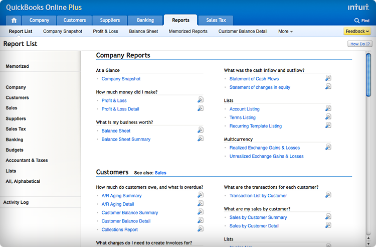 Screenshot - Reports Center