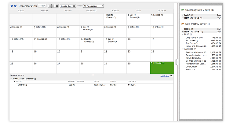 Calendar View