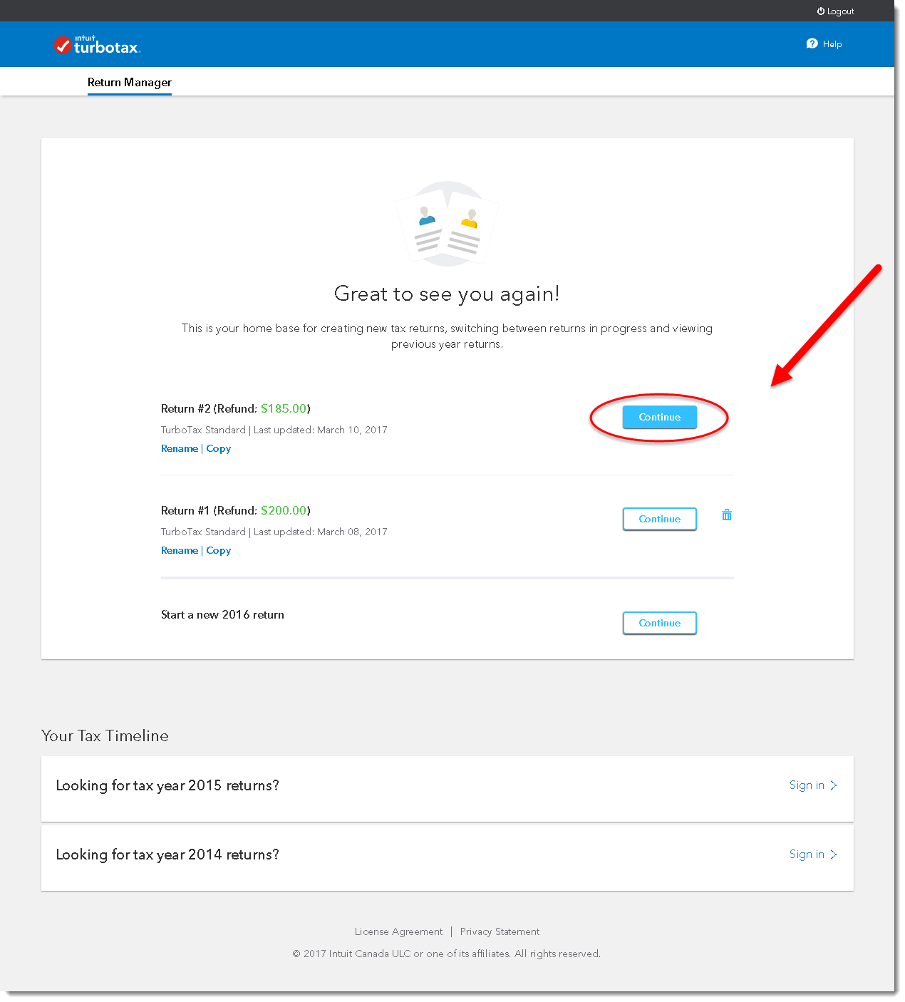 turbotax return 2016
